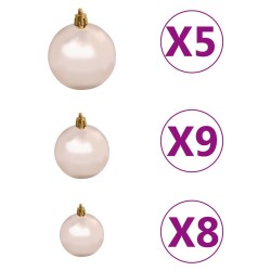Arbre de Noël artificiel pré-éclairé et boules vert 150 cm PVC 649000649000
