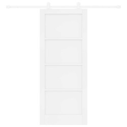 Porte coulissante Blanc 83 x 202 cm Bois de pin massif 649008649008