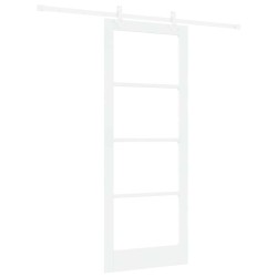 Porte coulissante Blanc 83 x 211 cm Bois de pin massif et verre 649013649013