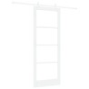 Porte coulissante Blanc 83 x 211 cm Bois de pin massif et verre 649013649013