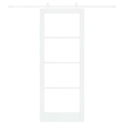 Porte coulissante Blanc 83 x 211 cm Bois de pin massif et verre 649013649013