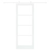 Porte coulissante Blanc 83 x 211 cm Bois de pin massif et verre 649013649013