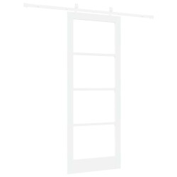 Porte coulissante Blanc 83 x 211 cm Bois de pin massif et verre 649013649013