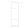 Porte coulissante Blanc 83 x 211 cm Bois de pin massif et verre 649013649013