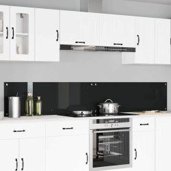 Crédence de cuisine 2 pcs Noir 120 x 40 cm verre trempé 649014649014