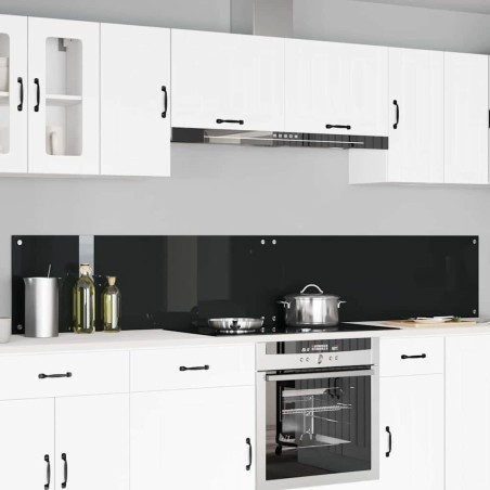 Crédence de cuisine 2 pcs Noir 120 x 40 cm verre trempé 649014649014