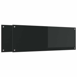 Crédence de cuisine 2 pcs Noir 120 x 40 cm verre trempé 649014649014