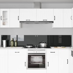 Crédence de cuisine 2 pcs Noir 120 x 40 cm verre trempé 649014649014
