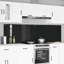 Crédence de cuisine 2 pcs Noir 110 x 60 cm verre trempé 649019649019