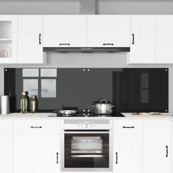 Crédence de cuisine 2 pcs Noir 110 x 60 cm verre trempé 649019649019