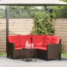 Ensemble de canapés d'extérieur 2 pcs Marron et rouge polyrotin 649026649026