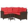 Ensemble de canapés d'extérieur 2 pcs Marron et rouge polyrotin 649026649026