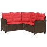 Ensemble de canapés d'extérieur 2 pcs Marron et rouge polyrotin 649026649026