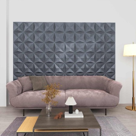 Panneaux muraux 12 pcs Origami Gris 50 x 50 cm Mousse XPS 649038649038