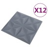 Panneaux muraux 12 pcs Origami Gris 50 x 50 cm Mousse XPS 649038649038