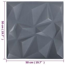 Panneaux muraux 12 pcs Origami Gris 50 x 50 cm Mousse XPS 649038649038