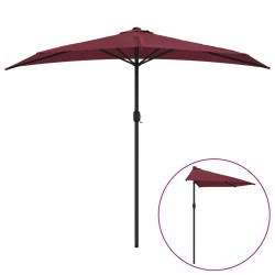 Parasol de balcon mât en aluminium Bordeaux 270x144x222 cm Demi 649039649039