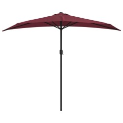 Parasol de balcon mât en aluminium Bordeaux 270x144x222 cm Demi 649039649039