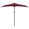 Parasol de balcon mât en aluminium Bordeaux 270x144x222 cm Demi 649039649039