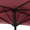 Parasol de balcon mât en aluminium Bordeaux 270x144x222 cm Demi 649039649039