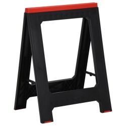 Tréteaux de travail pliables 2 pcs PP Noir et rouge 350 kg 649043649043
