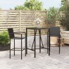 Ensemble de bar de jardin 3 pcs noir résine tressée 649045649045