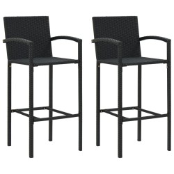 Ensemble de bar de jardin 3 pcs noir résine tressée 649045649045