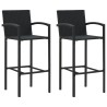 Ensemble de bar de jardin 3 pcs noir résine tressée 649045649045