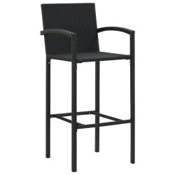 Ensemble de bar de jardin 3 pcs noir résine tressée 649045649045