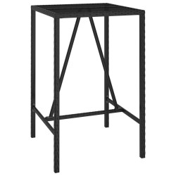Ensemble de bar de jardin 3 pcs noir résine tressée 649045649045