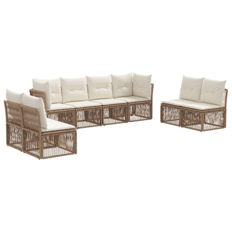 Ensemble de canapé de jardin 8 pcs Beige polyrotin 649047649047