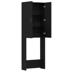 Meuble pour machine à laver en chêne noir 64 x 25,5 x 190 cm 649053649053