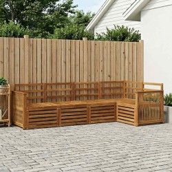 Ensemble de canapé d'angle 4 pcs Naturel Bois d'Acacia Massif 649055649055