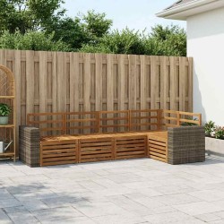 Ensemble de canapé d'angle 5 pcs Naturel Bois d'Acacia Massif 649056649056