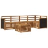 Ensemble de canapé d'angle 5 pcs Naturel Bois d'Acacia Massif 649057649057
