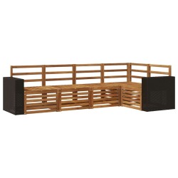 Ensemble de canapé d'angle 5 pcs Naturel Bois d'Acacia Massif 649058649058