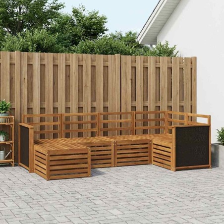 Ensemble de canapé d'angle 5 pcs Naturel Bois d'Acacia Massif 649060649060