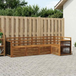 Ensemble de canapé d'angle 4 pcs Naturel Bois d'Acacia Massif 649061649061