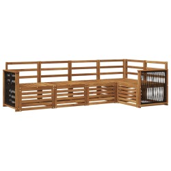 Ensemble de canapé d'angle 4 pcs Naturel Bois d'Acacia Massif 649061649061