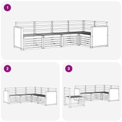 Ensemble de canapé d'angle 4 pcs Naturel Bois d'Acacia Massif 649061649061