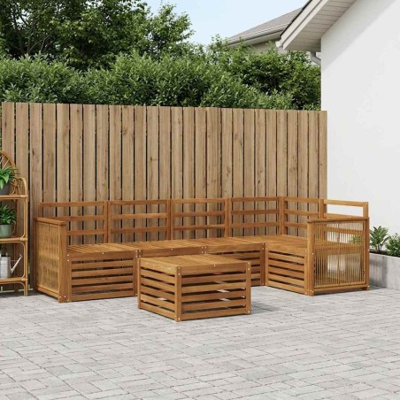 Ensemble de canapé d'angle 5 pcs Naturel Bois d'Acacia Massif 649062649062