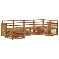 Ensemble de canapé d'angle 5 pcs Naturel Bois d'Acacia Massif 649063649063