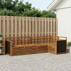 Ensemble de canapé d'angle 4 pcs Naturel Bois d'Acacia Massif 649064649064