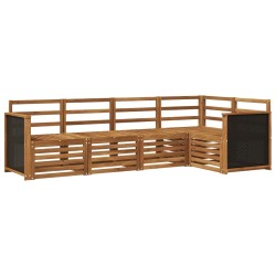 Ensemble de canapé d'angle 4 pcs Naturel Bois d'Acacia Massif 649064649064