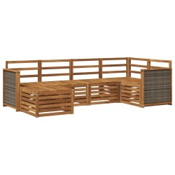 Ensemble de canapé d'angle 5 pcs Naturel Bois d'Acacia Massif 649065649065