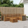Ensemble de canapé d'angle 5 pcs Naturel Bois d'Acacia Massif 649066649066