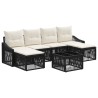 Ensemble de canapé de jardin 7 pcs Noir polyrotin 649073649073