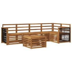 Ensemble de canapé d'angle 5 pcs Naturel Bois d'Acacia Massif 649077649077