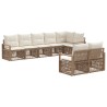 Ensemble de canapé de jardin 8 pcs Beige polyrotin 649078649078