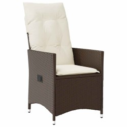Ensemble à manger de jardin 5 pcs et coussins marron poly rotin 649079649079